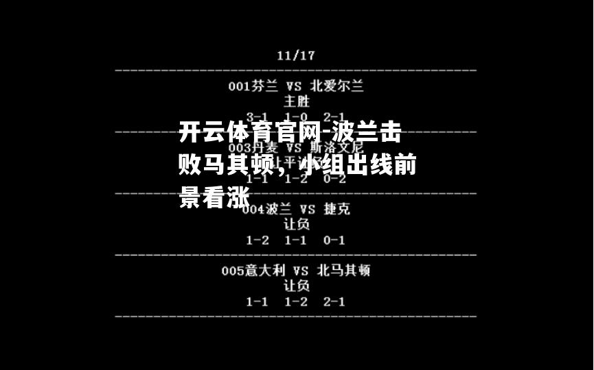 波兰击败马其顿，小组出线前景看涨